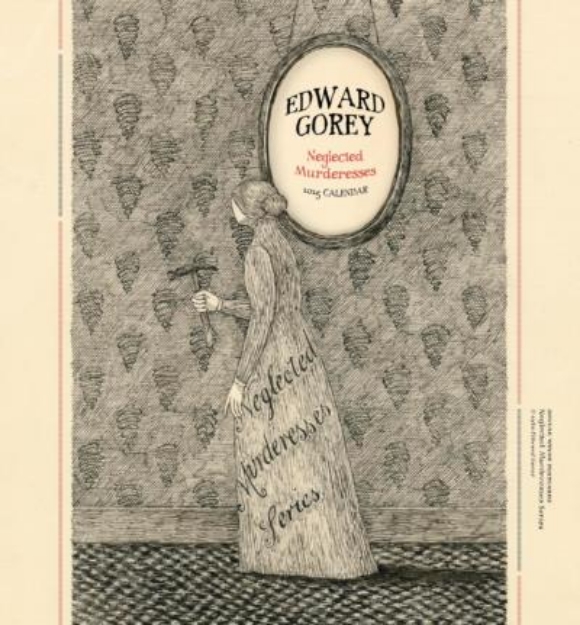 Picture of Edward Gorey 2025 Mini Wall Calendar Neglected Murderesses