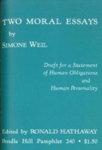 Picture of Two moral Essays: Draft for a Statement of Human Obligations and Human Personality (PHP 240)